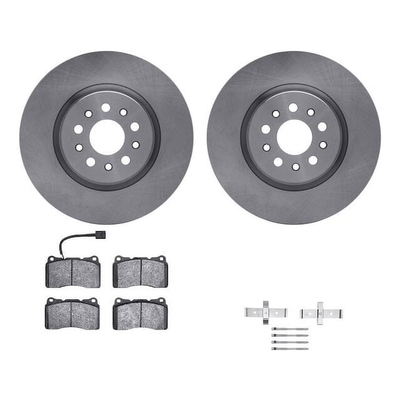 Front Brake Pad and Rotor Kit - Compatible with 2014 - 2022 Maserati Ghibli - Dynamic Friction