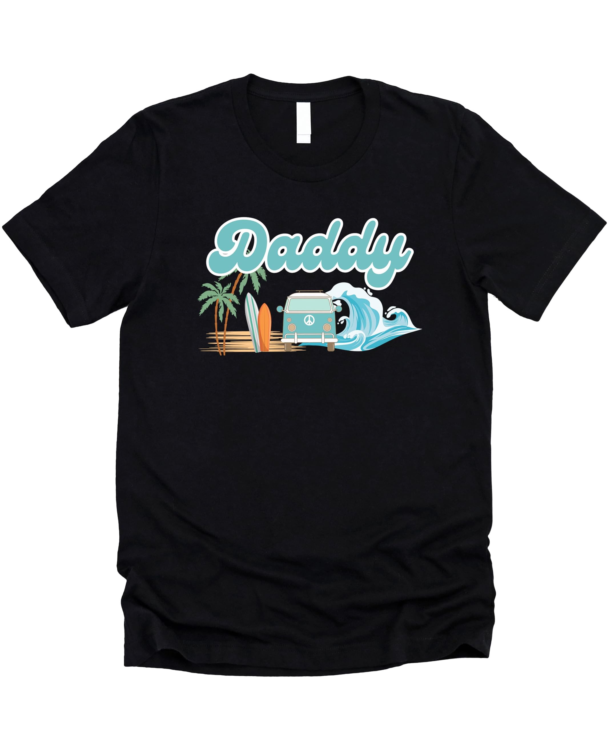 The Big One Surf Theme Matching Family Birthday Shirt for Daddy -Sold Individually Black Shirt Adult Small