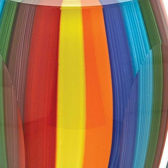 HomeRoots 375787 6 in. Multi Color Art Glass Vase