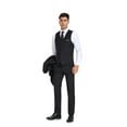 thumbnail image 5 of Wehilion Men’s Slim Fit Suit One Button 3-Piece Blazer Dress Business Wedding Party Jacket Vest & Pant Black S, 5 of 7