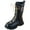 Z2-Black, variant on Girls Boots Fashion High Sleeve Leather Boots for Little Girls with Side Zipper and Camellia Flower Accessories Stylish Comfortable Durable White for Size 1.5