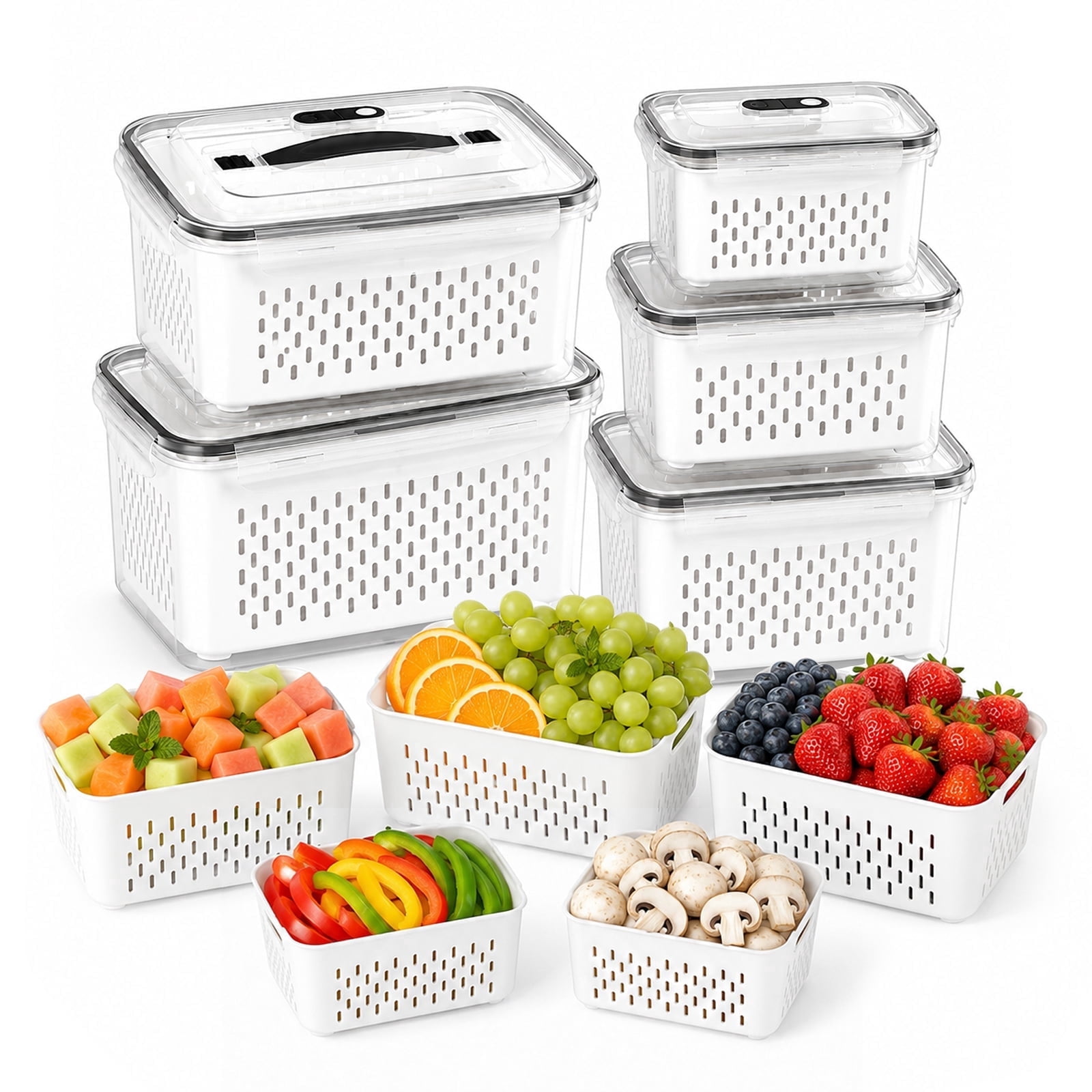 Rubbermaid FreshWorks Produce Saver, 6-Piece Storage Container Set