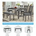 thumbnail image 4 of Harper & Bright Designs Farmhouse Wooden Dining Table set with Bench for 6, 6 Pieces Kitchen Table set with 4 Chairs and Bench, Gray, 4 of 16