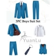 thumbnail image 2 of Trajes para niños, esmoquin azul lago, ropa formal para niños pequeños, ropa de vestir, ropa de boda, portador del anillo de boda, fiesta de graduación, fiesta de pascua, conjunto de talla 8, 2 of 6