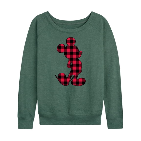 Mickey & Friends - Mickey Plaid - Women's Lightweight French Terry Long Sleeve Shirt