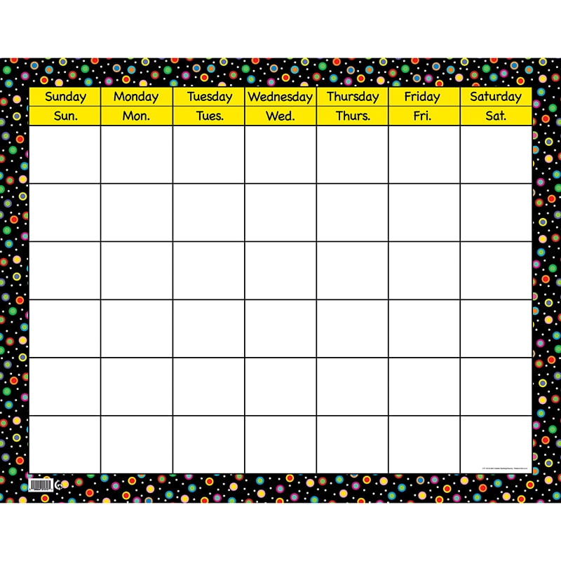 (6 Ea) Poppin Patterns Large Calendar Chart