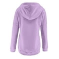thumbnail image 5 of POTETI Sweatshirts for Women Plus Size Hooded Lightweight Hoodies for Women Fall Warm Long Sleeve Button Solid Color Lounge Pullover Tops,Purple XL, 5 of 5
