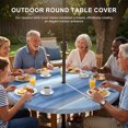 thumbnail image 2 of Round Outdoor Tablecloth with Umbrella Hole and Zipper, Navy Blue Grey Fitted Table Cover with Elastic Edge for 55-60 Inch, Abstract Art Oil Painting Blue Ombre Waterproof Patio Tablecoths for Picnic, 2 of 9