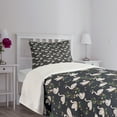 thumbnail image 3 of Ambesonne Swan Quilted Bedspread Set 2 Pcs, Lilies Cattails Waterfowls, Twin Size, Multicolor, 3 of 5