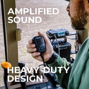 Midland- SPK200 Heavy-Duty 20W Amplified External Speaker - AI Noise Cancelation 180 Degrees Swivel Base Works CB and MXT Radios 8-OHM Sound System 3.5mm Audio Plug - Waterproof Design