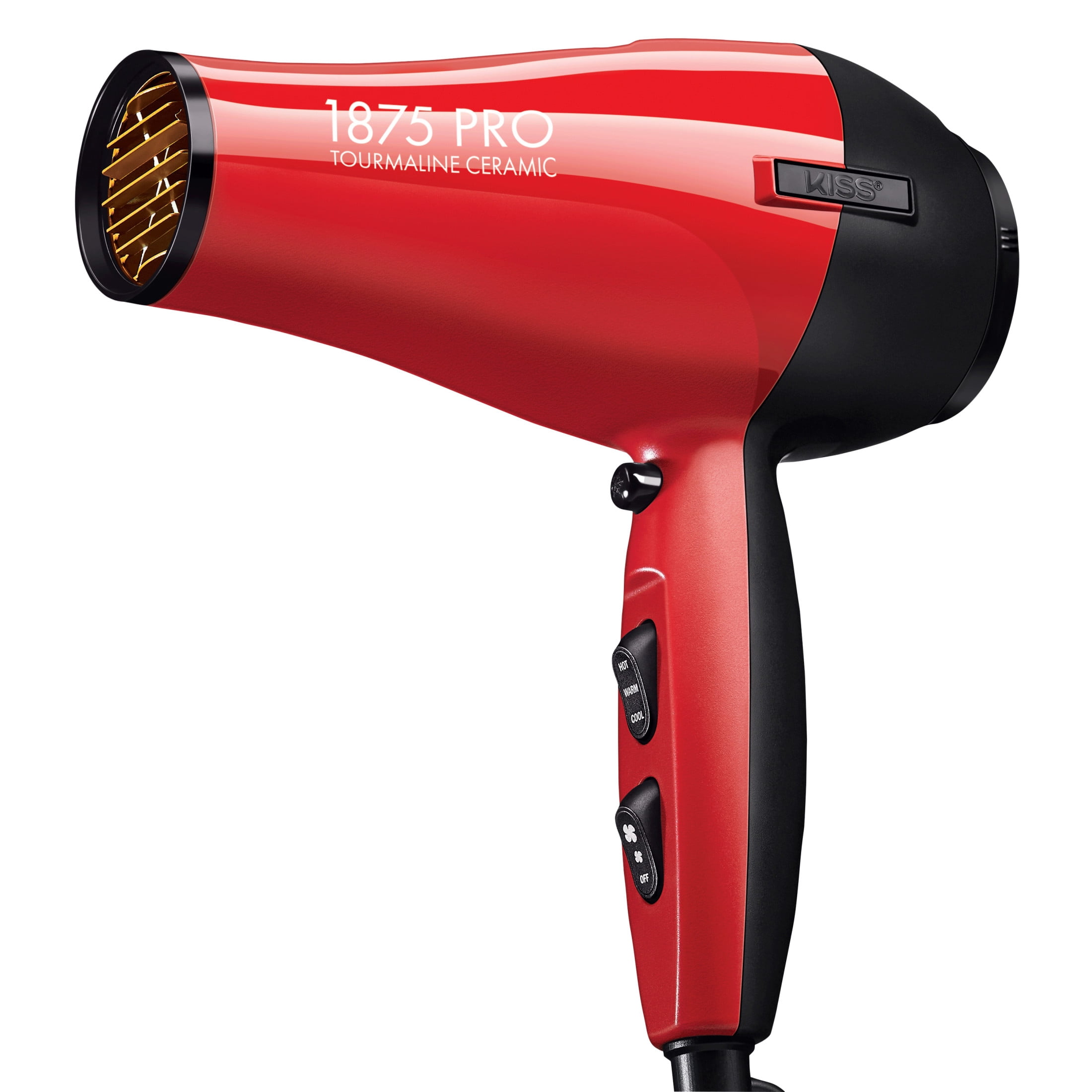 KISS 1875 Watt Pro Tourmaline Ceramic Styling Edition Hair Dryer, 5 Pieces