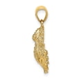 thumbnail image 2 of Diamond2Deal 14K Yellow Gold 2-D Textured Frog Charm Pendant for Women (L- 0.91 in, W- 0.91 in), 2 of 4
