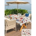 thumbnail image 4 of Outdoor Tablecloth with Umbrella Hole and Zipper, Watercolor Flowers Rectangle Table Cloth 60x84 Inch Waterproof Tablecloth, Farmhouse Spring Floral Botanical Picnic Table Cover for Patio Camping, 4 of 7