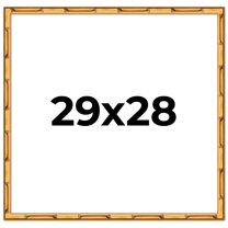 29x28 Frame Gold Bamboo Solid Wood Picture Frame | 1 Inch Moulding Width | Interior Frame Depth