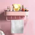 thumbnail image 4 of Worallymy estante de almacenamiento para baño montado en la pared soporte para inodoro cocina estante de plástico organizador de cepillos cosméticos para toallas Worallymy JD735807156, 4 of 7