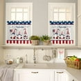 thumbnail image 4 of Independence Day Gnome 3 Piece Kitchen Curtains Tiers and Valances Set, Red Stripe Star Fourth of July Rod Pocket Short Window Treatment Tiers Curtains Panel and Valance for Cafe Bathroom, 4 of 5