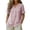 Pink, variant on Plus Size Tops for Women Striped Button Notch Neck Rolled Short Sleeve Casual Loose Summer Vacation Blouses