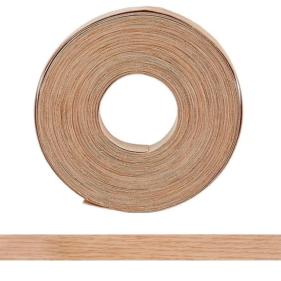 Melamine Edge Banding 3/4 inch x 50ft Roll of Wheat Edge Banding with Pressure Adbesive Flexible Veneer Edging Wood Cabinet Edge Banding for Door Gap Window Gap
