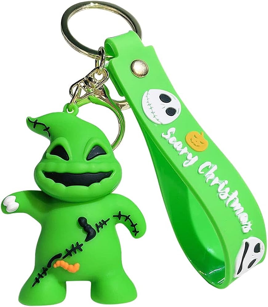 Jack and Sally Keychain Cartoon Character Wristlet Key Chain Ring Keys
