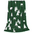 thumbnail image 2 of Fuzoiu Christmas tree green plaid Print Ultra-Soft Micro Fleece Blanket,All Seasons Flannel Throw, Lightweight Blanket for Bed, Sofa, Couch, Movie Night, Camping, and Travel-80"x60", 2 of 7