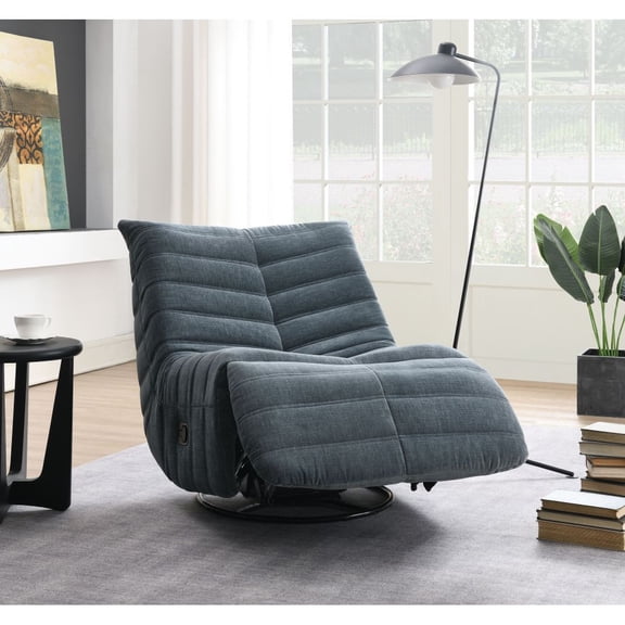 32" Recliner Chair, Swivel Rocking Chair, Nursery Glider with High Back, Comfy Upholstered Modern Single Sofa for Living Room, Dark Gray