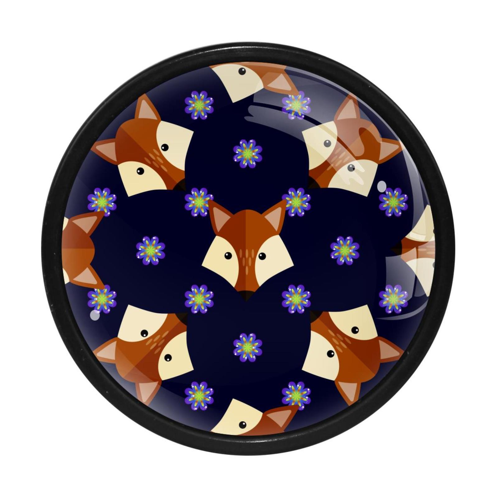 4 Pcs Fox Knobs for Kitchen Cupboard Dresser Bookcase Drawer