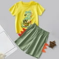 thumbnail image 2 of Jamsmile Toddler Boys Outfit Sets Summer Casual Short Sleeve Dinosaur Tops With Shorts Set Two Piece Playwear Athletic Shorts Summer Set, 2 of 5