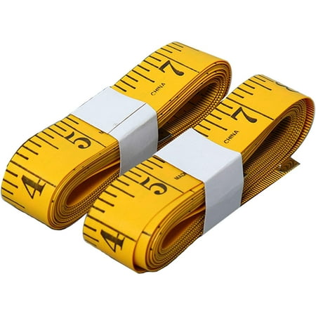 

120 Inches/300cm Soft Tape Measure Pocket Measuring Tape for Sewing Tailor Cloth Body Measurement Yellow 2-Pack