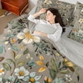 thumbnail image 4 of Castle Fairy Floral Flying Butterfly Bedding Comforter Set 7-Piece for Teens,Retro Vintage Aesthetic King Bedding Sets,Spring Garden Flowers Blossoms Ultra Soft Bed Sheets,Microfiber Bedroom Decor, 4 of 8