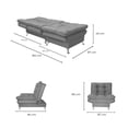thumbnail image 4 of Sofá Cama Individual Sillón y Taburete NORVAL Florencia Moderno en Lino Mostaza estructura de madera con pata cromada, 4 of 8
