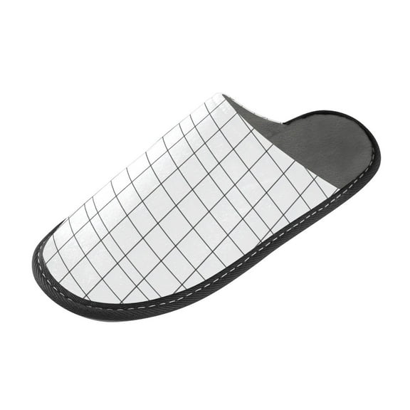IAUYY Memory Foam House Slippers Suitable for Both Men and Women. Comfortable, Anti-Slip Plush Flat-Bottomed Slippers The Best Holiday Gift Simple Blank Grid