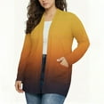 thumbnail image 2 of Dasayo Fall Coat Women Yellow Long Open Front Casual Gradient Color Cardigan Womens Jackets L, 2 of 5