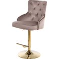 thumbnail image 1 of Meridian Furniture Tabouret Réglable en Velours Rose Claude, 1 of 5