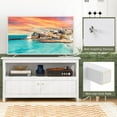 thumbnail image 5 of CZMJY Farmhouse TV Stand for TVs up to 50 Inch, Media Entertainment Center with Charging Station, USB & Type C Ports, Storage Shelf & 2 Cabinets, Television Console Table for Living Room (White), 5 of 9