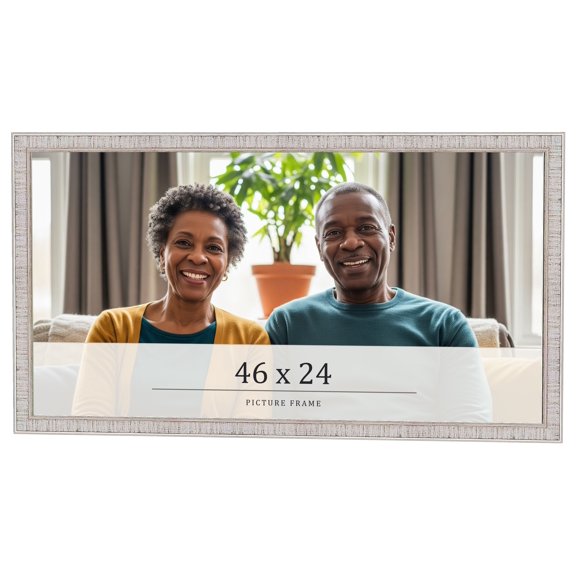 46x24 Frame White Real Wood Picture Frame Width 0.75 inches | Interior Frame Depth 0.5 inches |