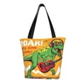 thumbnail image 2 of Kdxio Cool Dinosaur Playing Guitar Women Reusable Grocery Bags Foldable Ripstop,Reusable Shopping Bags for Shopping,Gym,Gift, 2 of 7