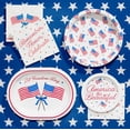 thumbnail image 6 of Way to Celebrate Patriotic Flag Disposable Paper Tablecloth, Red, White & Blue, 54" x 84", 6 of 7