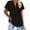 #227-Black, variant on Ounisa Plus Size Tops for Women Summer V Neck Short Sleeve Tee Shirts Henley Button Casual Loose Fit Blouse
