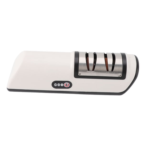 Darkers de Cuchillo de Cocina, Herramiente de Afilador de Cuchillo Eléctrico Rápido 5V Sin Desorden Almacenamiento Fácil 2 Niveles Autictos Recargables con Bloque de Goma