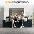 thumbnail image 3 of Techmilly Couches for Living Room, Oversized Sofa with Deep Seat, Chenille Comfy Lounge with Removable Cover,All Ages, Blue, 3 of 9