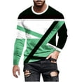 thumbnail image 2 of Yaoyar Men's Long Sleeve T-Shirt Graphic Relaxed Fit Crew Neck Tops Fall Pullover 3D Print Tee Shirts Blouse,Army Green,S, 2 of 4