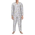 thumbnail image 3 of Hirioo Monkey Submarine Captain for Men's Pajama Sets 2 Piece Pjs Men's Long-Sleeved Pajama Set Button Down Sleepwear,S-XXL-Large, 3 of 7