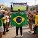 thumbnail image 5 of Bufanda tipo capa para aficionados al Campeonato Mundial de Fútbol 2026 | Bufanda de poliéster para ver partidos al aire libre | Prenda ligera para el cuerpo, ideal para el estadio, 5 of 5