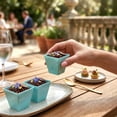 thumbnail image 7 of Mini Serve 2 oz Square Baby Blue Plastic Mini Kova Cup - Limited Edition - 2" x 2" x 1 3/4" - 100 count box, 7 of 7