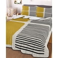 thumbnail image 3 of Quilts Twin XL Size, Yellow Soft Comforter Bedding Set for Bed, Modern Painting Farmhouse Striped Abstract Art Lightweight Quilted Bedspread with Pillow Cover(2 Pieces) for All Season, 68x98 Inch, 3 of 6