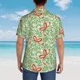 thumbnail image 4 of Daiia leaves bows Print Hawaiian Shirt for Men Gentle Cotton Regular Short Sleeve Casual,Medium, 4 of 7