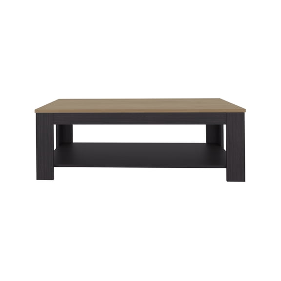Nmkwnr Rectangle Coffee Table with Open Shelf, Wood Tea Table for Living Room, Office