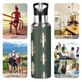 thumbnail image 7 of Yayeee 33oz Insulated Water Bottle Double Wall Stainless Steel with Flip Straw Lid, Beige Plants, 7 of 7