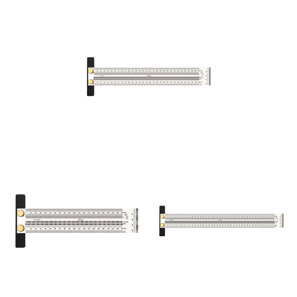 Tamaño de revestimiento de material acero inoxidable de 3 piezas, tamaño de , herramienta de medición, herramientas de , 0 mm 0-300 mm 0-400 shamjiam Dispositivo de trazado de carpintería