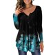 thumbnail image 2 of Puntoco Moda Mujer Cuello Redondo Botones Impresos Manga Larga Dobladillo Asimétrico Top Puntoco Puntoco-2569, 2 of 6